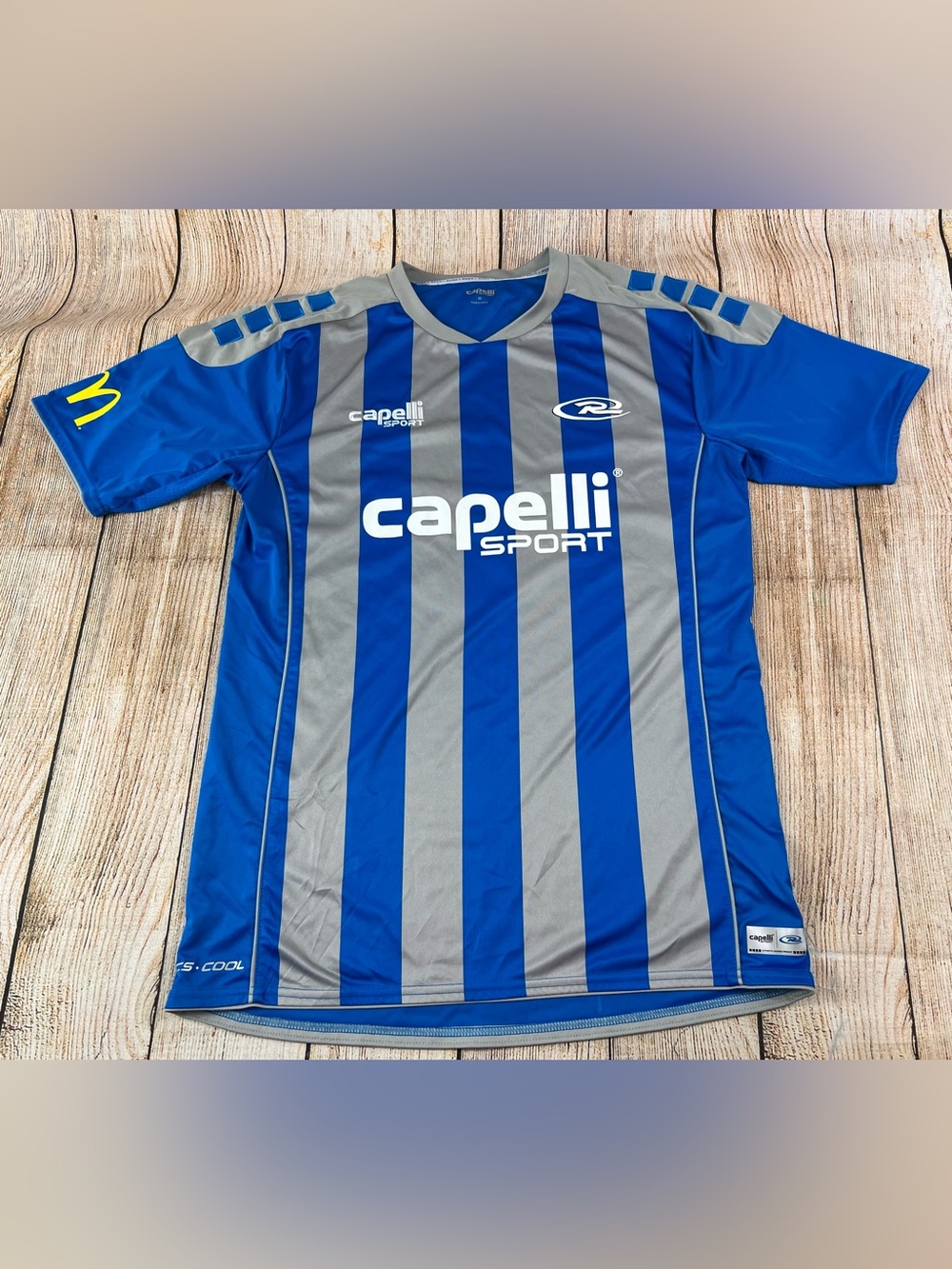 Mens Capelli Sport Rush Soccer Jersey Blue Size Medium Short Sleeve #3 CS Dry